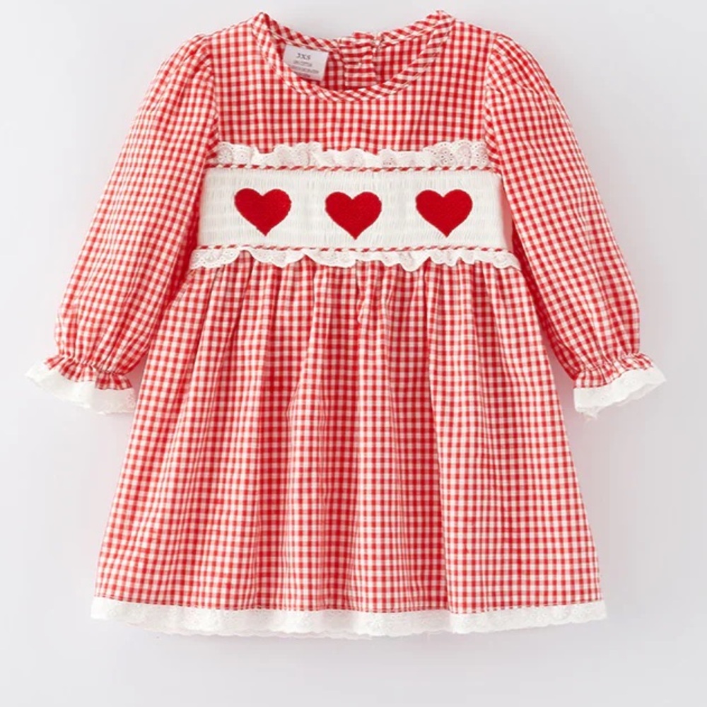 Smocked Valentine’s Day Girls Dress